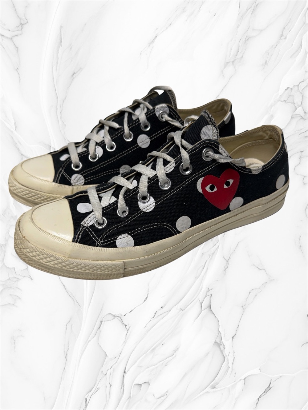 Comme des Garçons PLAY x Converse Chuck 70 Low 'Black Polka Dot' sneakers sz 10